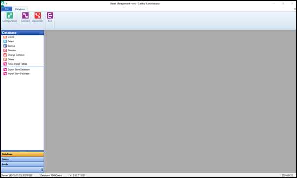 Connect to SQL Server and the Central database and run Force Install ...